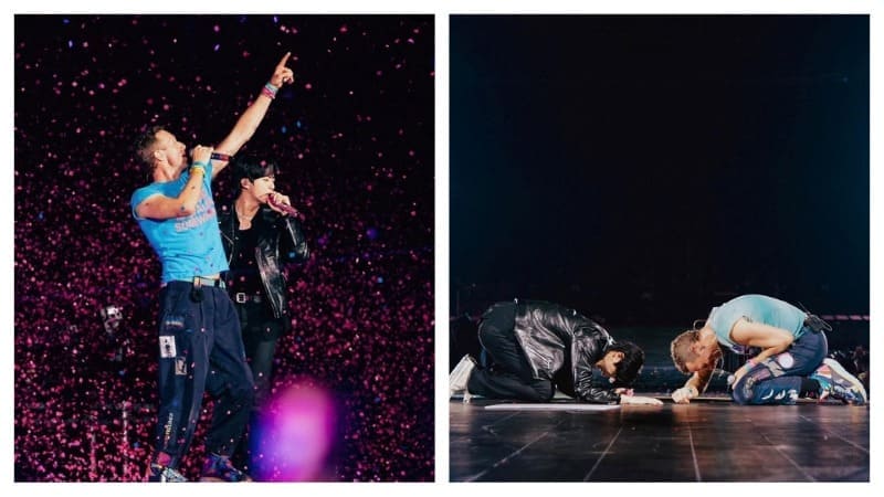 Jin Джин BTS Coldplay Chris Matin Крис Мартин